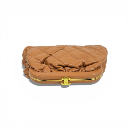 🤎 Chanel Quilted Brown Clutch | Timeless Luxury Evening Bag ✨👜