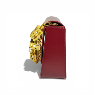 Givenchy Burgundy Leather Shoulder Bag | Gold Chain Luxury Handbag ❤️✨