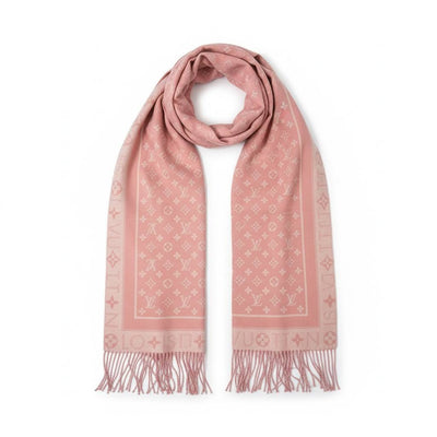 Louis Vuitton Pink Monogram Scarf with Fringe Luxury Winter Shawl 💗✨