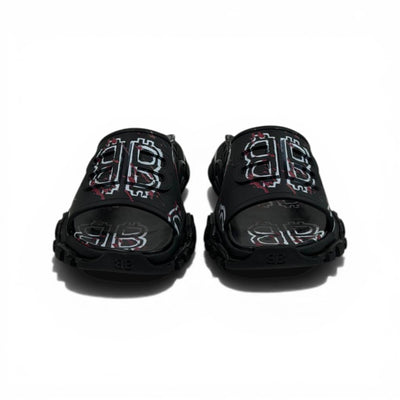 BALENCIAGA Luxury Graphic Slide Sandals – BB Logo Print & Chunky Streetwear Sole 👟🔥