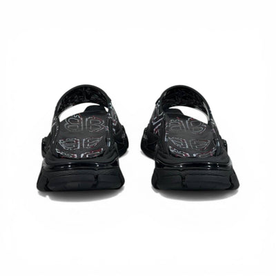 BALENCIAGA Luxury Graphic Slide Sandals – BB Logo Print & Chunky Streetwear Sole 👟🔥