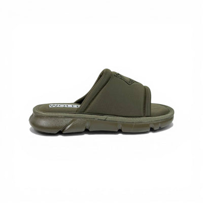 NAKED WOLFE Olive Green Chunky Slide – Bold Streetwear Comfort & Premium Design 👟🔥