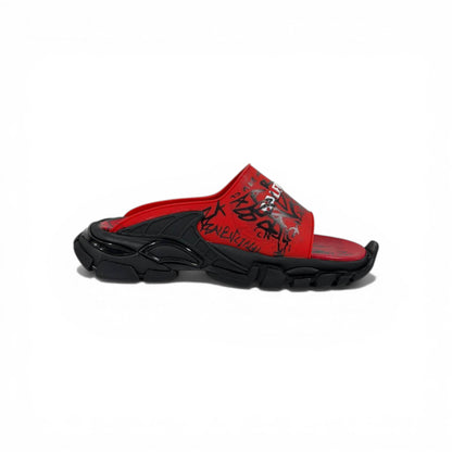 Balenciaga Graffiti Chunky Slides – Bold Streetwear Slippers 🔴🔥