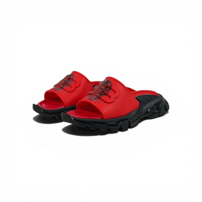 Balenciaga Red Chunky Slides – Minimal Streetwear Statement Slippers 🔴🔥