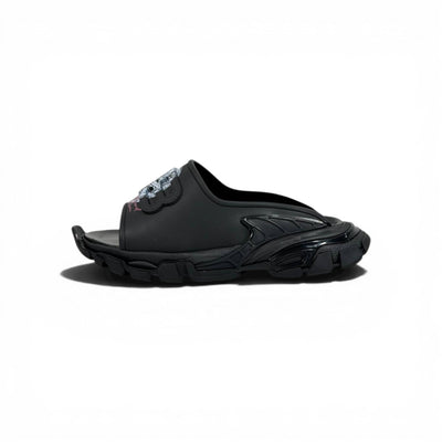 Balenciaga Black Minimal Chunky Slides – Luxury Streetwear Slippers ⚫✨