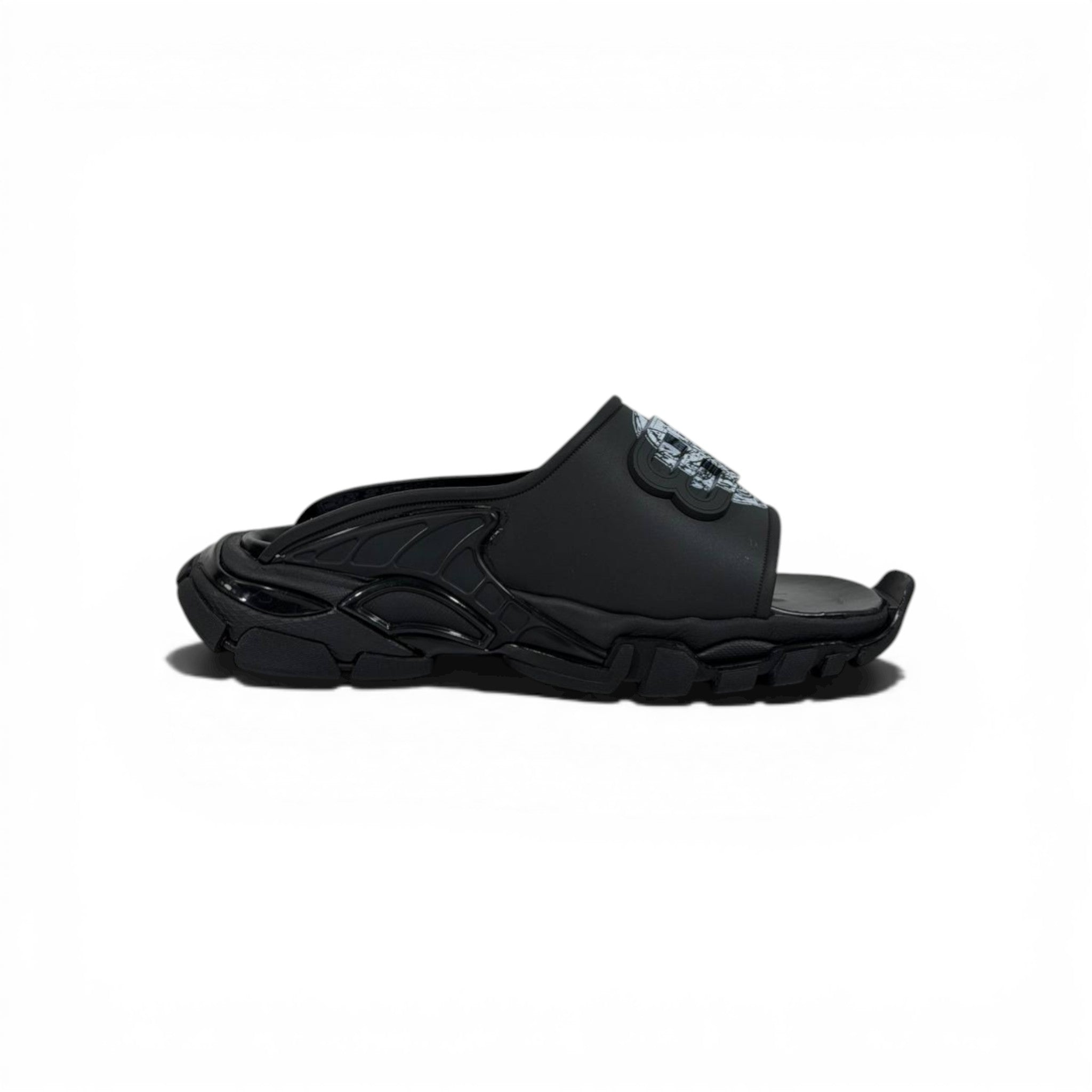 Balenciaga Black Minimal Chunky Slides – Luxury Streetwear Slippers ⚫✨