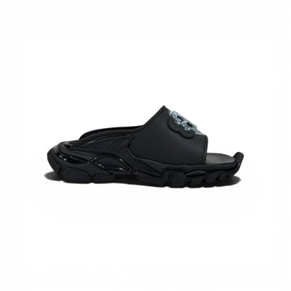 Balenciaga Black Minimal Chunky Slides – Luxury Streetwear Slippers ⚫✨