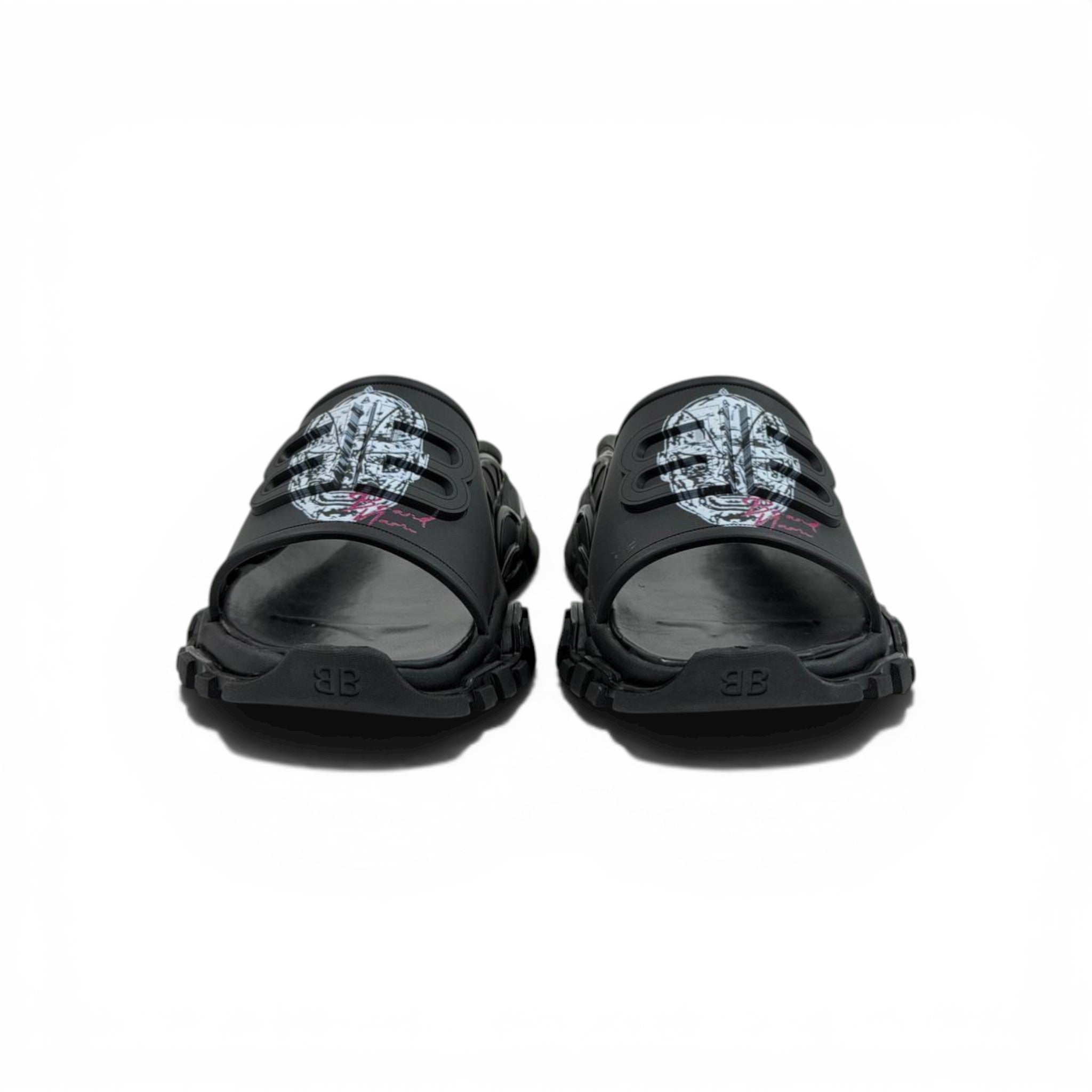 Balenciaga Black Minimal Chunky Slides – Luxury Streetwear Slippers ⚫✨