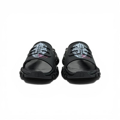 Balenciaga Black Minimal Chunky Slides – Luxury Streetwear Slippers ⚫✨