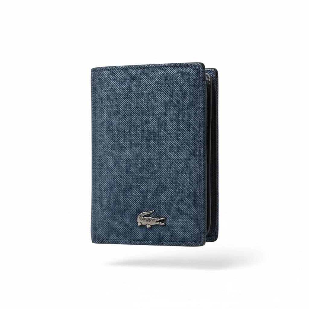 Lacoste-Inspired Blue Textile Wallet – Casual Luxury Bifold 🐊💙