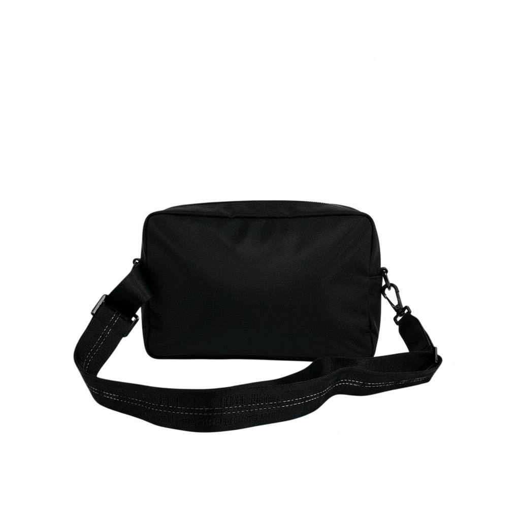 OFF-WHITE Black Double Pocket Waist Bag 🖤🔥 Streetwear Utility Belt Bag ⚡😎