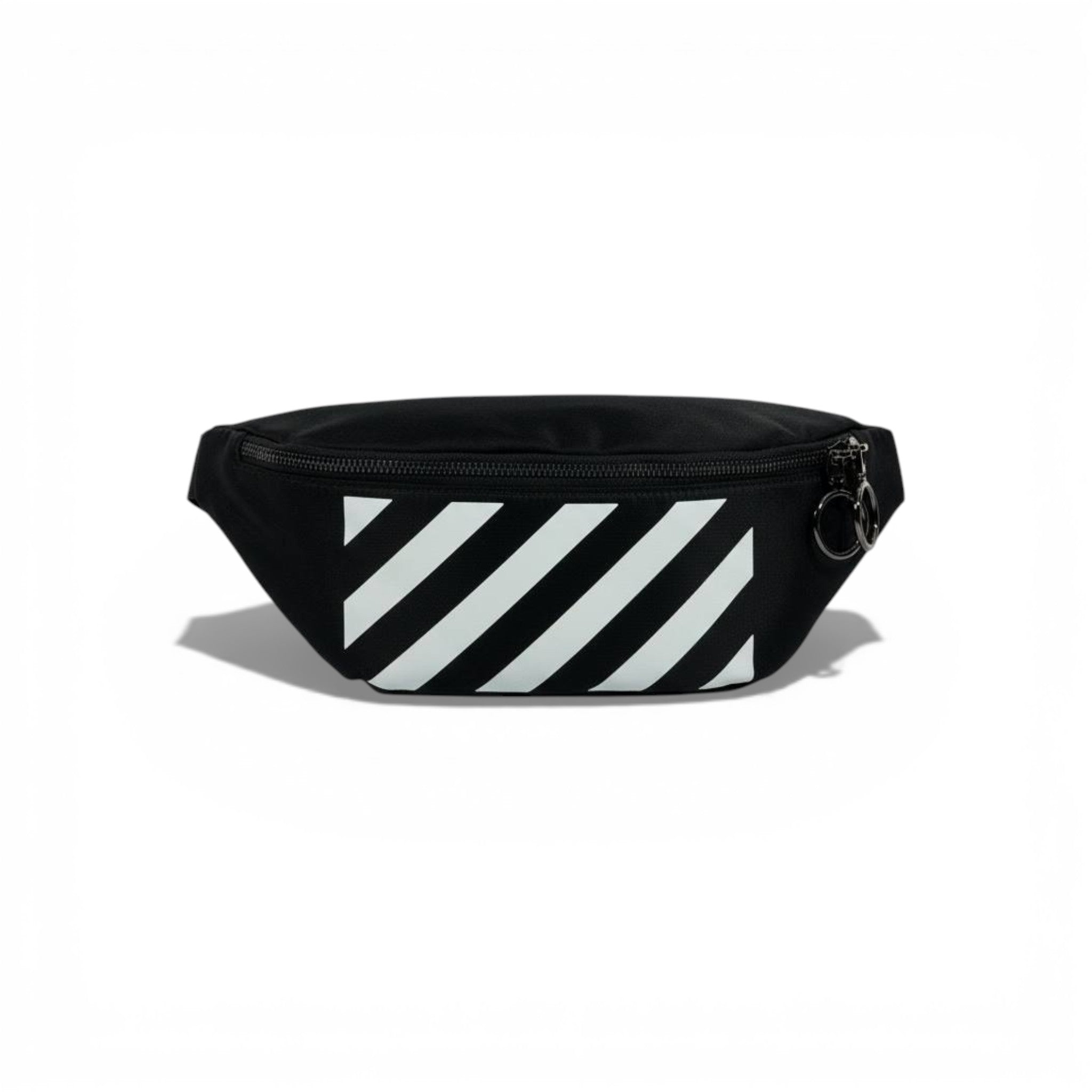 Off-White Black Diagonal Stripe Waist Bag 🖤⚡ Streetwear Icon 🔥✨