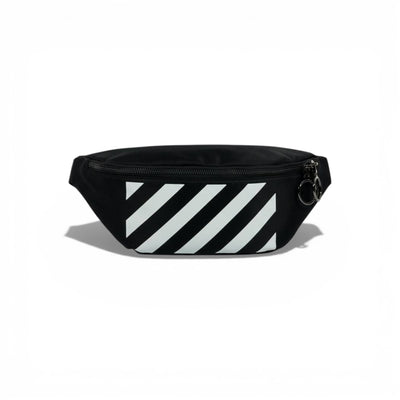 Off-White Black Diagonal Stripe Waist Bag 🖤⚡ Streetwear Icon 🔥✨