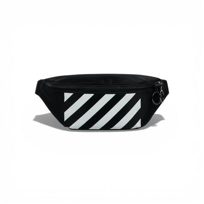 Off-White Black Diagonal Stripe Waist Bag 🖤⚡ Streetwear Icon 🔥✨