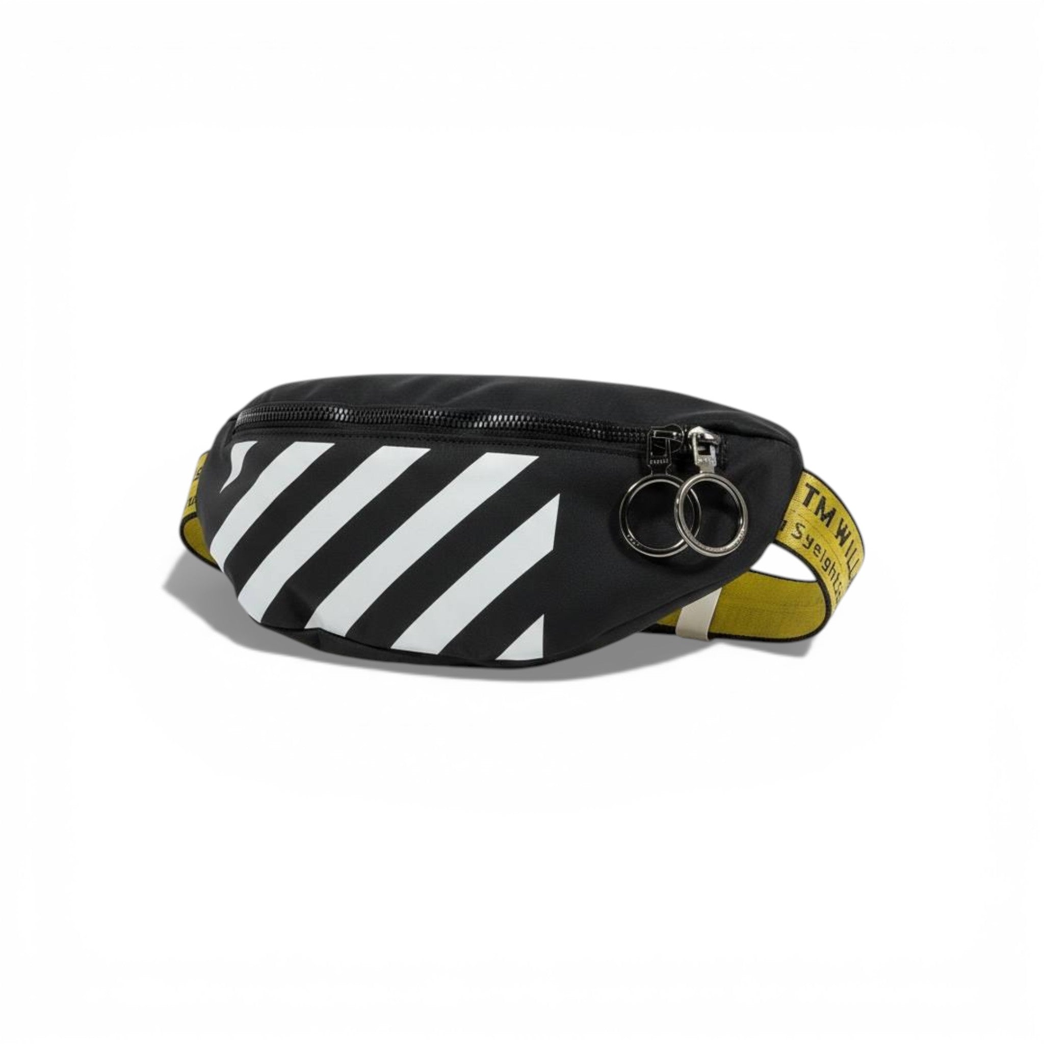 Off-White Black Diagonal Stripe Waist Bag 🖤⚡ Streetwear Icon 🔥✨