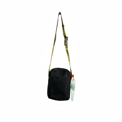 Off-White Black Mini Crossbody Bag 🖤⚡ Yellow Industrial Strap 🔥😎