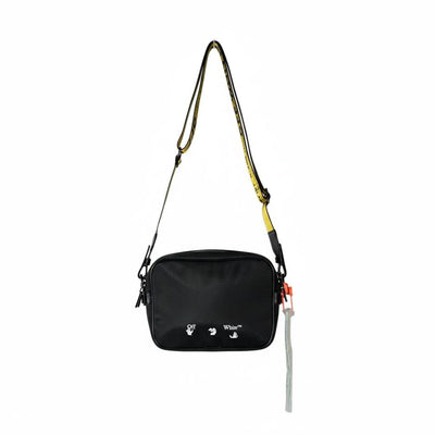 Off-White Black Crossbody Bag with Signature Strap 🖤✨