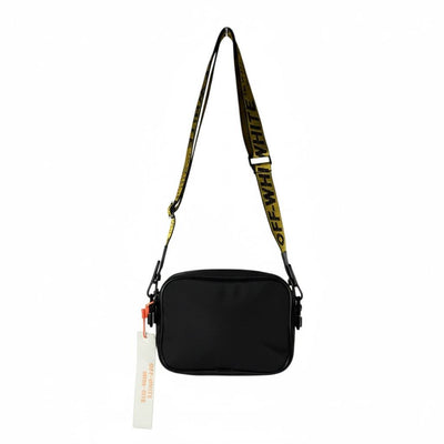 Off-White Black Crossbody Bag with Signature Strap 🖤✨