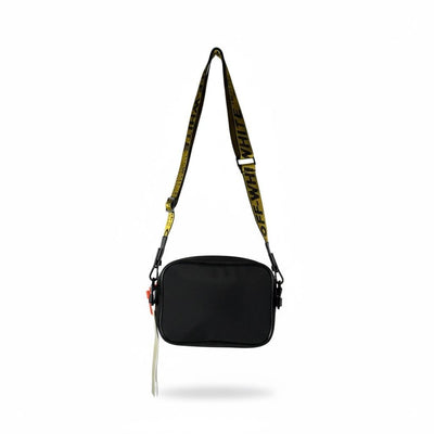Off-White Black Crossbody Bag with Signature Strap 🖤✨