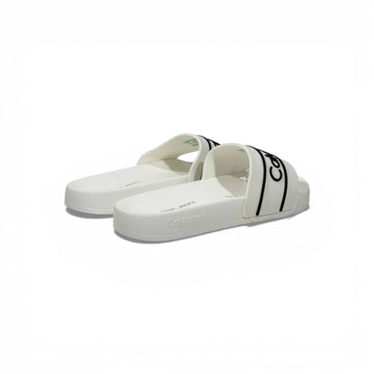 🤍 Calvin Klein Logo Slide Slippers – Classic White ✨