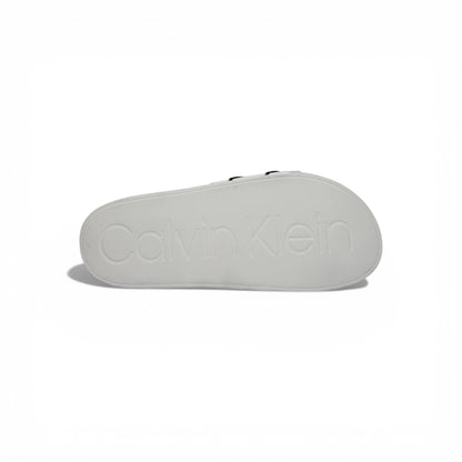 🤍 Calvin Klein Logo Slide Slippers – Classic White ✨