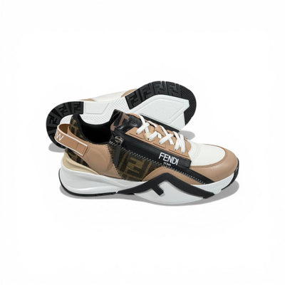 Fendi Flow Sneakers – Beige & Black Luxury Runner 🤍🖤