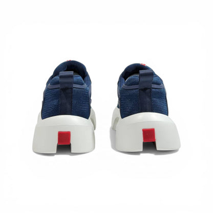 Prada-Inspired Mesh Sneakers – Navy Blue Elevated Platform 👟💙