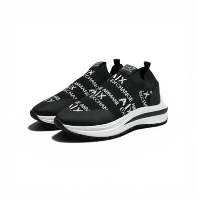EA7 Armani Exchange-Inspired Slip-On Sneakers – Black Knit Comfort 🖤👟