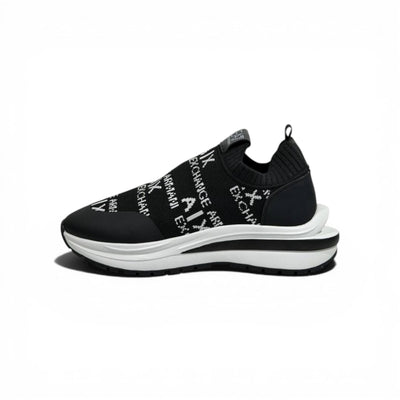 EA7 Armani Exchange-Inspired Slip-On Sneakers – Black Knit Comfort 🖤👟