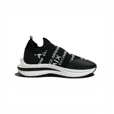 EA7 Armani Exchange-Inspired Slip-On Sneakers – Black Knit Comfort 🖤👟