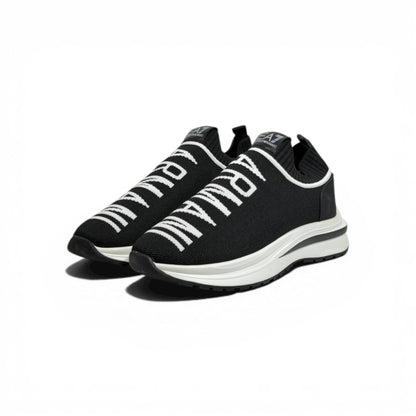 EA7 Armani Exchange-Inspired Slip-On Sneakers – Bold Logo Black Edition 🖤🔥