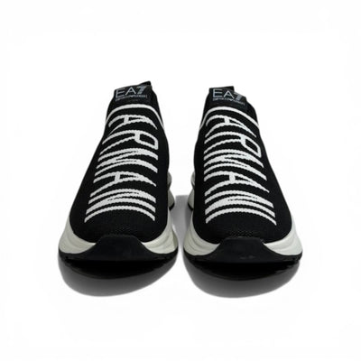 EA7 Armani Exchange-Inspired Slip-On Sneakers – Bold Logo Black Edition 🖤🔥