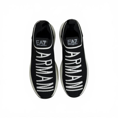 EA7 Armani Exchange-Inspired Slip-On Sneakers – Bold Logo Black Edition 🖤🔥