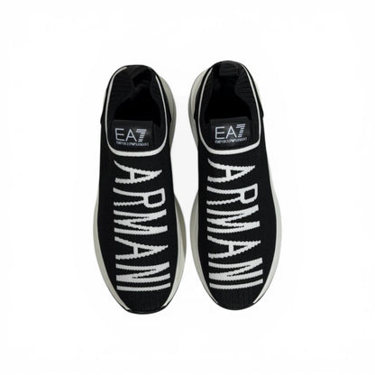 EA7 Armani Exchange-Inspired Slip-On Sneakers – Bold Logo Black Edition 🖤🔥