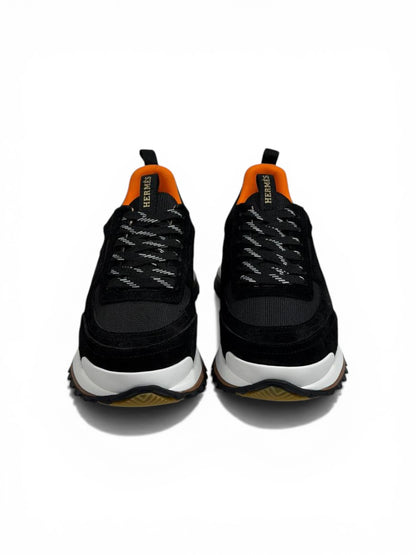 Hermès Urban Trainer Sneakers Black & Orange – Lightweight Comfort & Grip Sole