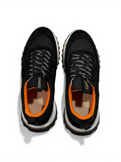 Hermès Urban Trainer Sneakers Black & Orange – Lightweight Comfort & Grip Sole