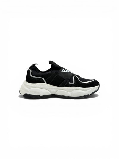 🖤 Emporio Armani Black Chunky Slip-On Sneakers – Elastic Strap, Lightweight Comfort & Urban Style