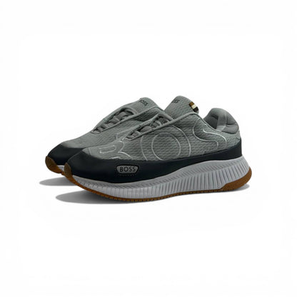 BOSS Grey Knit Sneakers 👟🔥 | Premium Comfort & Modern Luxury Style