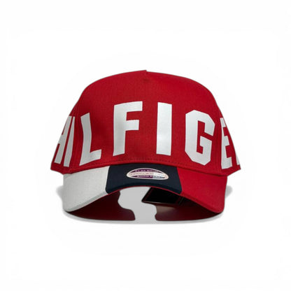 🧢 TOMMY HILFIGER Bold Logo Cap – Red Statement Edition
