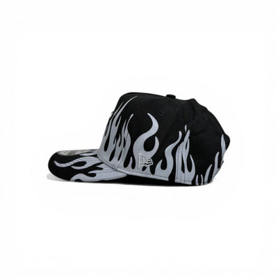 🧢 Chicago Bulls Flame Cap – Black & White Streetwear Edition