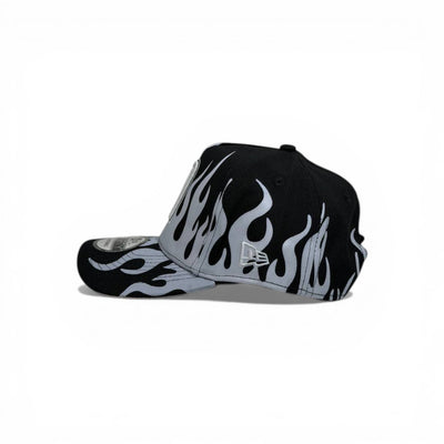 🧢 Monogram “M” Flame Cap – Black & Grey Streetwear Edition