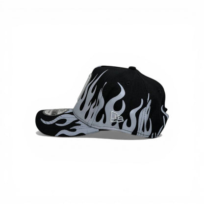 🧢 Monogram “M” Flame Cap – Black & Grey Streetwear Edition