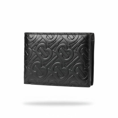 💼 BURBERRY Monogram Embossed Wallet – Black Luxury Edition