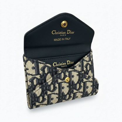 👛 CD Monogram Mini Wallet – Classic Canvas Luxury Edition