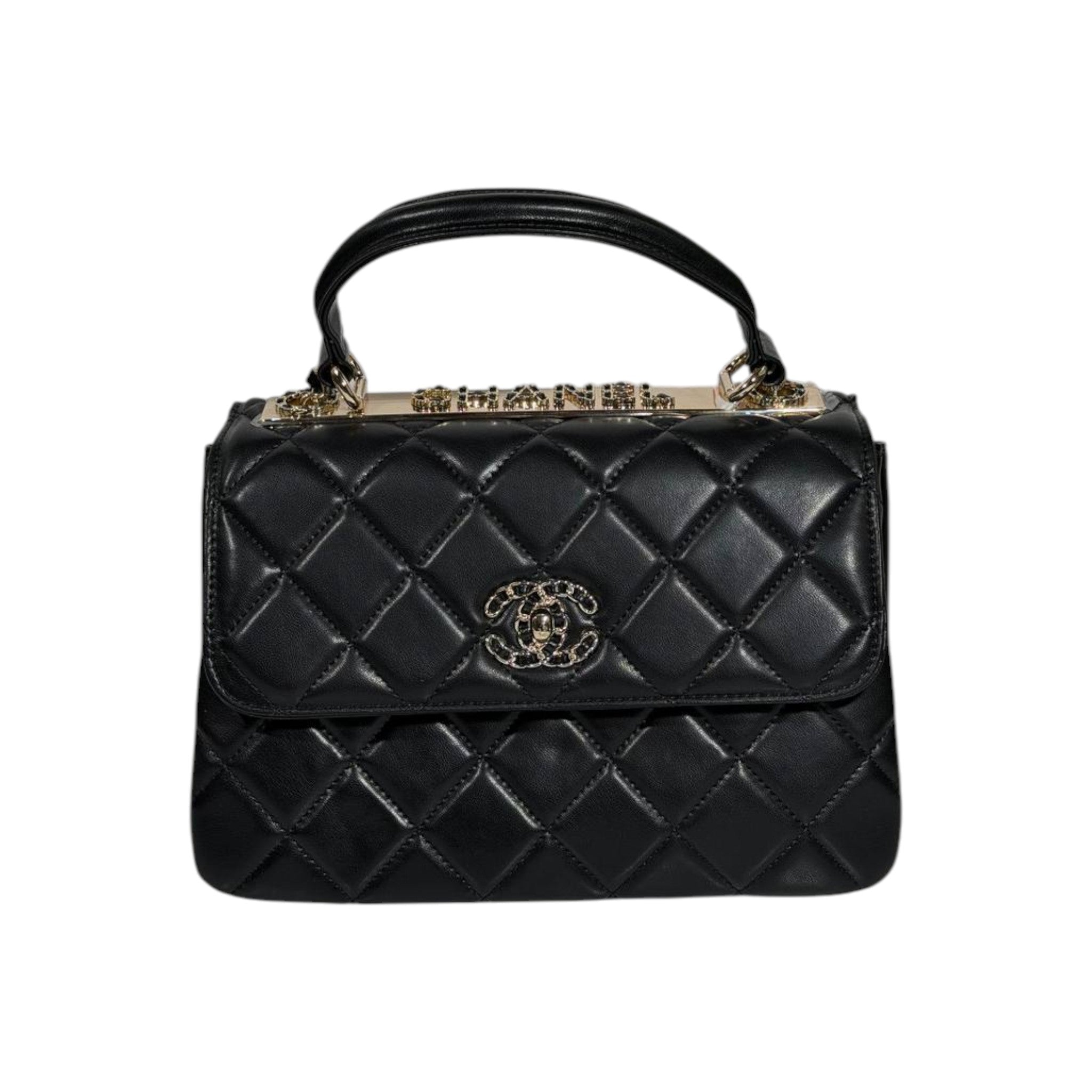 Chanel Quilted Top Handle Mini Bag – Black with Gold Hardware 🖤✨