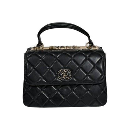 Chanel Quilted Top Handle Mini Bag – Black with Gold Hardware 🖤✨