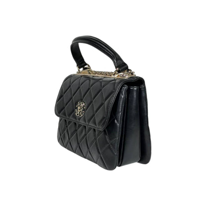 Chanel Quilted Top Handle Mini Bag – Black with Gold Hardware 🖤✨