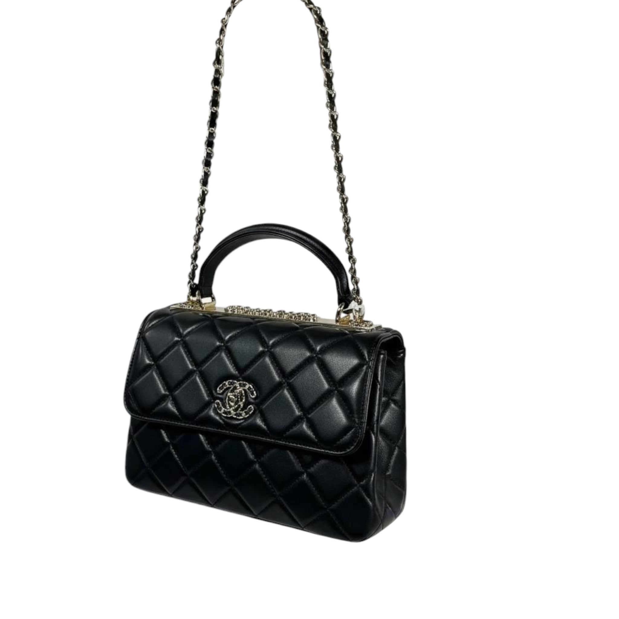 Chanel Quilted Top Handle Mini Bag – Black with Gold Hardware 🖤✨