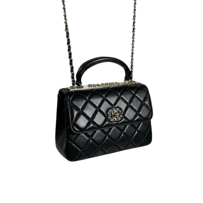 Chanel Quilted Top Handle Mini Bag – Black with Gold Hardware 🖤✨