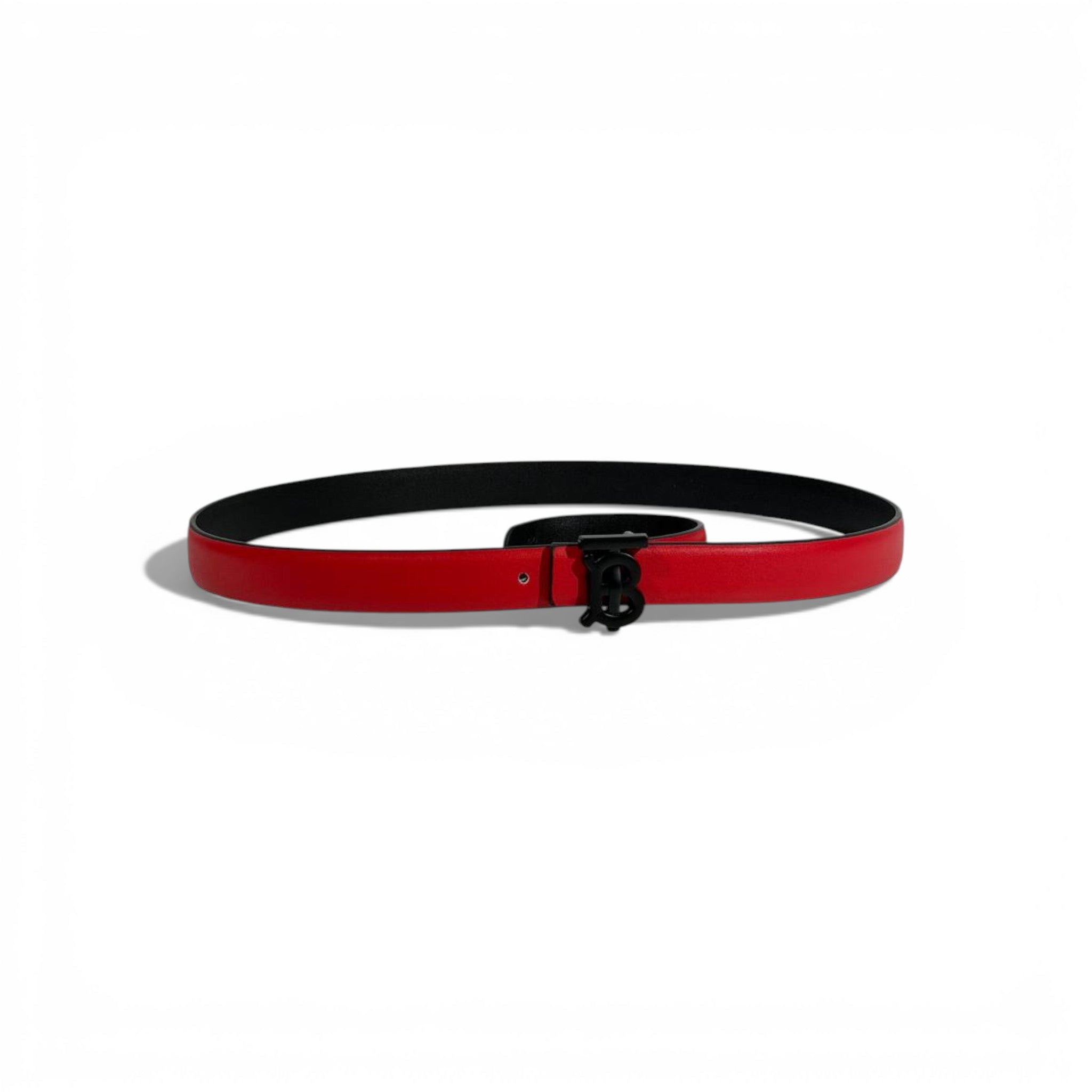 ❤️✨ Burberry B Buckle Leather Belt Red 110cm 🖤